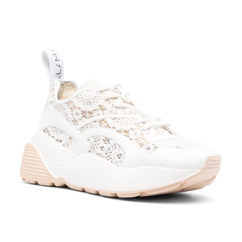 Stella McCartney White and Cream Lace Sneakers